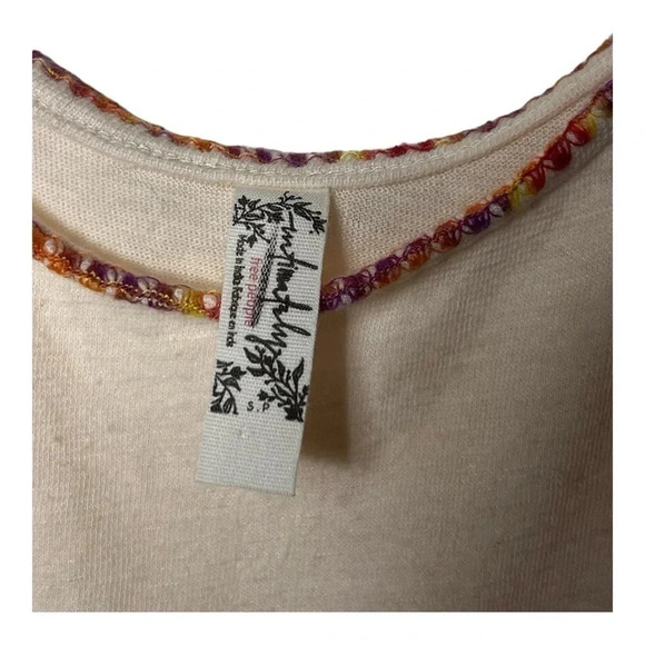 1619. FREE PEOPLE INTIMATELY SLEEVELESS TANK TOP SIZE SMALL EMBROIDERED TRIM - Picture 5 of 10